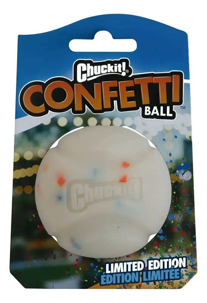 Brinquedo Bola Chuckit Confetti Ball Para Cães Médio Branco