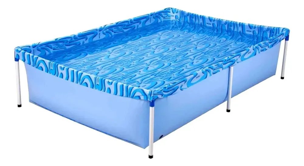 Piscina Estrutural Retangular Mor Com Capacidade 1000 Litros Azul