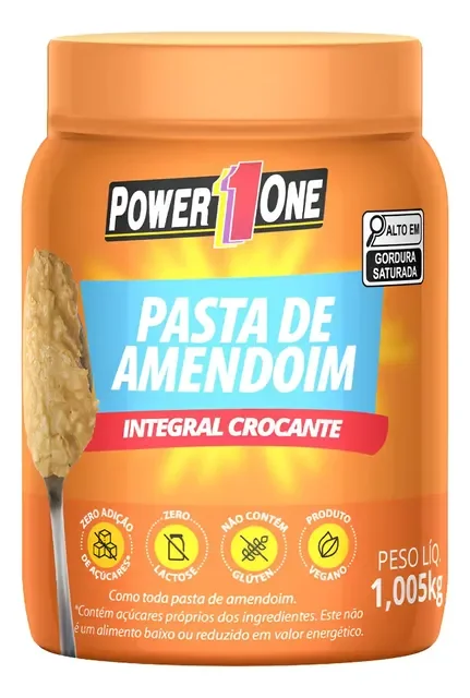 Pasta De Amendoim Power One 1kg Integral Natural