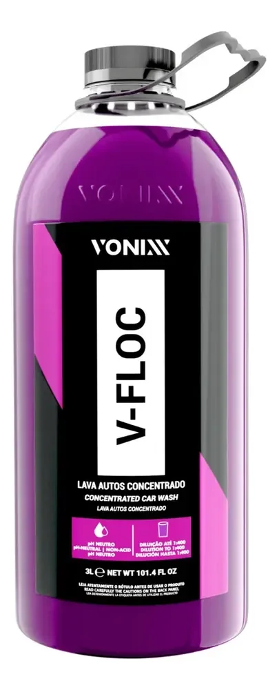 Shampoo Automotivo Concentrado Vonixx V-Floc Ph Neutro 3L Uva