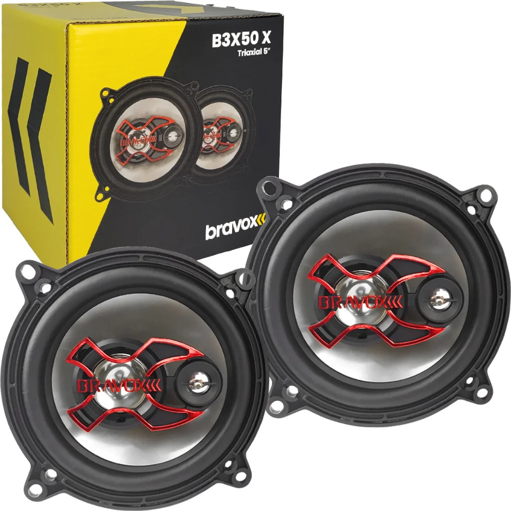 Par Alto Falante Bravox Triaxial 5 Polegadas B3x50x 100 Watts RMS 4 Ohms Som Automotivo