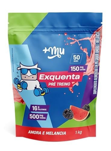 Pré treino, +Mu, Exquenta, Sabor Amora e Melancia, Com Cafeína, Palatinose e Taurina - 1kg