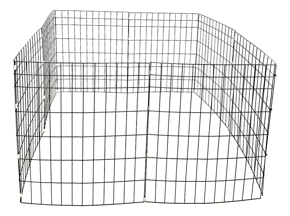 Cercadinho Móvel Pet Cachorro Gato 8 Telas Área 100x100cm Preto