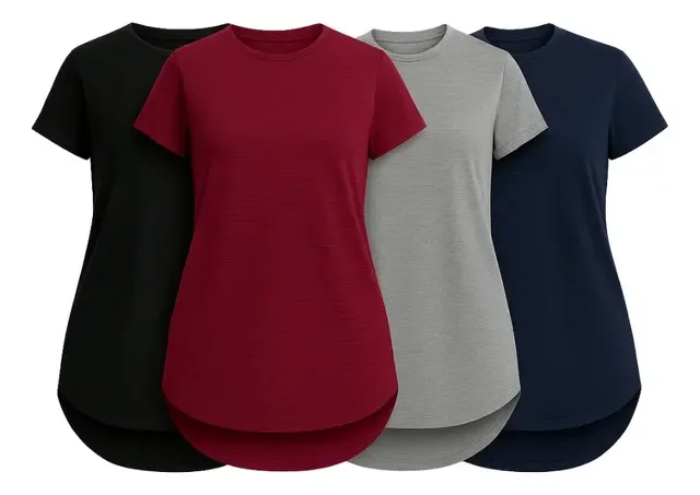 Kit 4 Camiseta Dry Fit Feminina Academia Fitness Tapa Bumbum