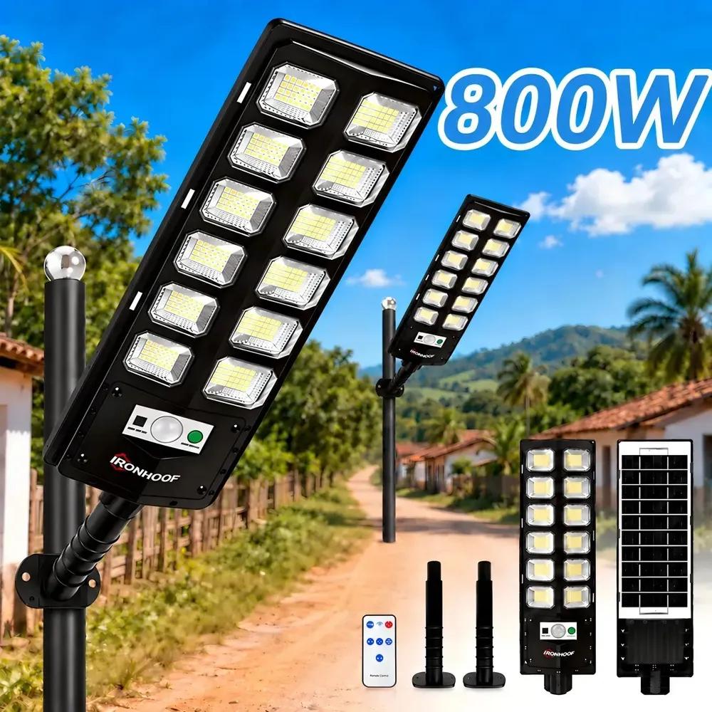 Kit 2 Luminaria Poste Solar 800w Holofote Solar Luminaria Solar Externa Com Controle