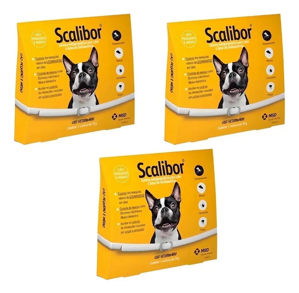 Coleira Scalibor Antipulgas e Carrapatos 65cm Para Cães Leishmaniose