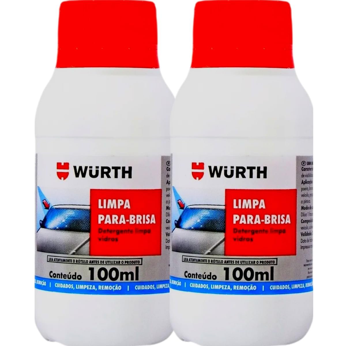 KIT 2 Limpa Parabrisa Para Brisa Para Reservatório do Vidro do Carro Wurth 100ml