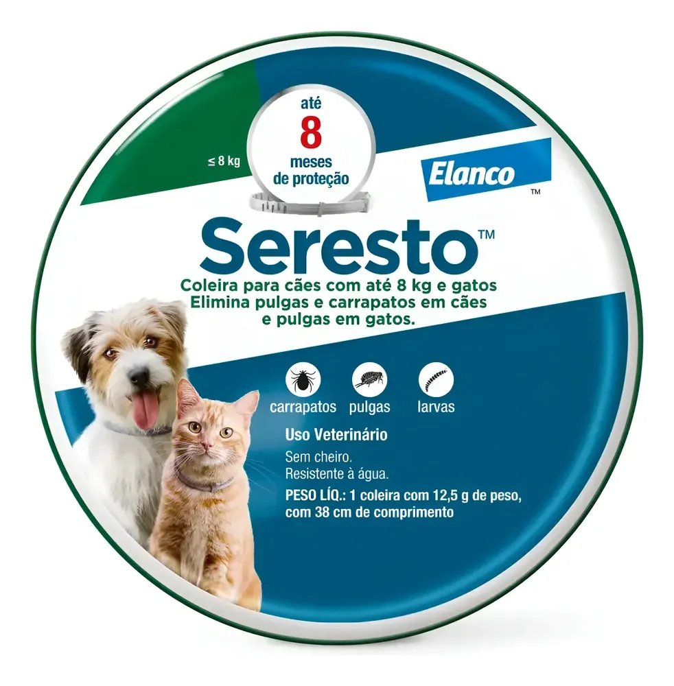 Coleira Antipulgas E Carrapatos Seresto Para Cães E Gatos 8k
