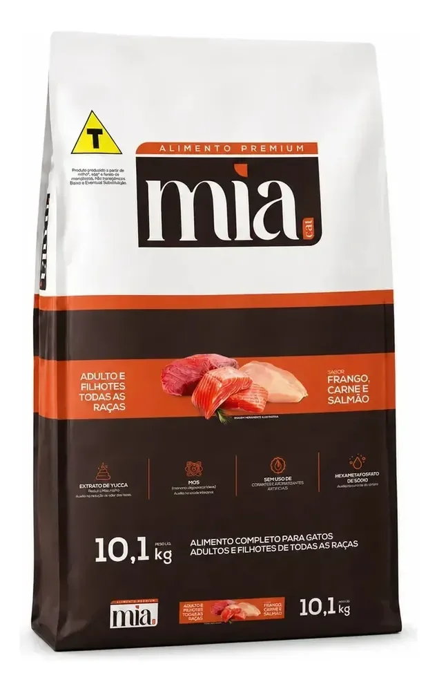 Ração Para Gato Todas As Idades Adulto E Filhote 10,1kg Sabor Frango Carne E Salmão 27g Proteína Petistrô