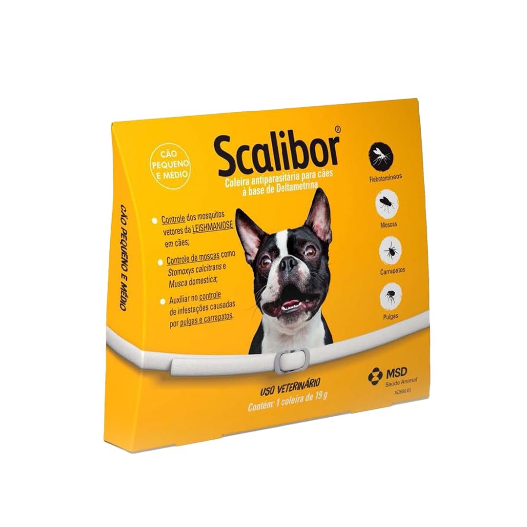 Scalibor® 19g - Coleira Antiparasitária contra mosquitos vetores da Leishmaniose - Cães porte médio 48cm - MSD Saúde Animal