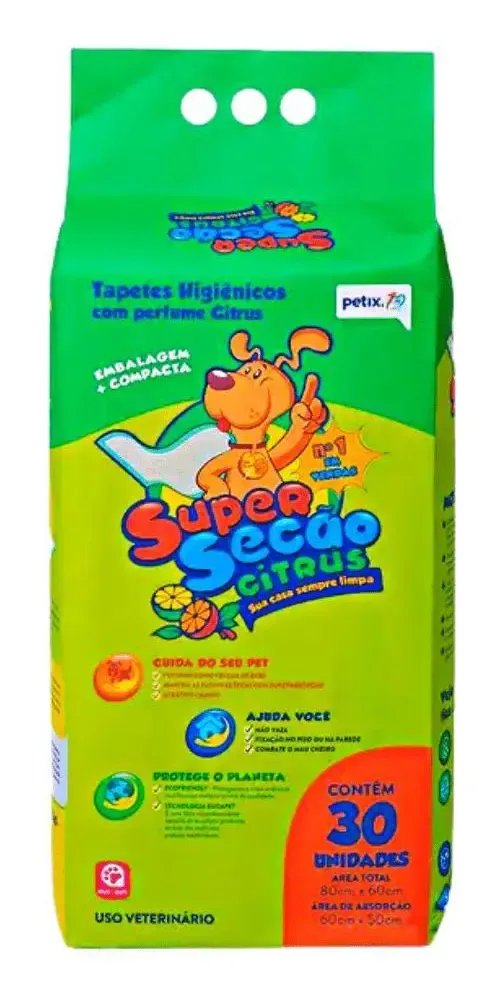 Tapete sanitário para cães Petix Super Secão Citrus
