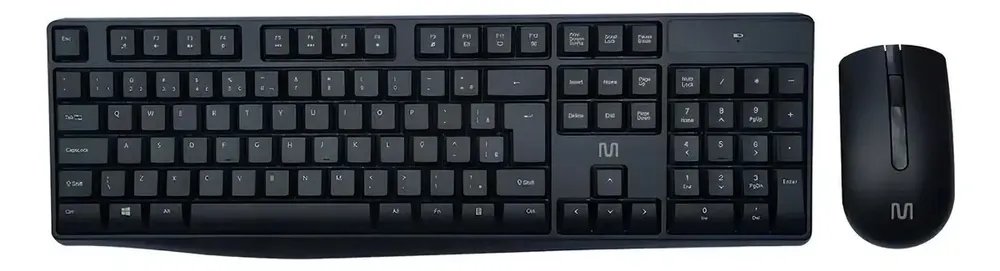 Kit Teclado e Mouse Sem Fio Slim Multilaser - Design Elegante e Silencioso - TC270