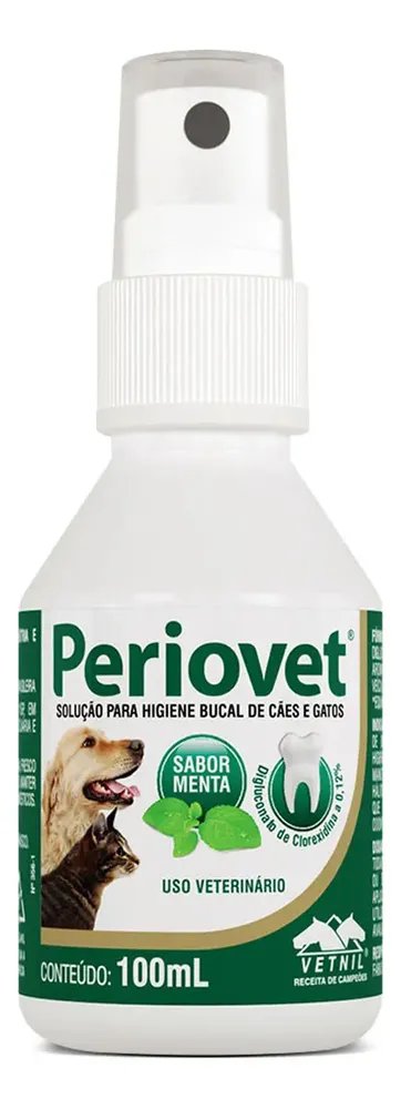 Periovet Spray 100 Ml - Vetnil - Tratamento Tartaro Sabor Menta