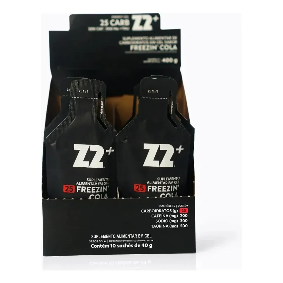 Energy Gel Z2+ Freezin Cola Box 10un Sachê 40g Cafeína Cola