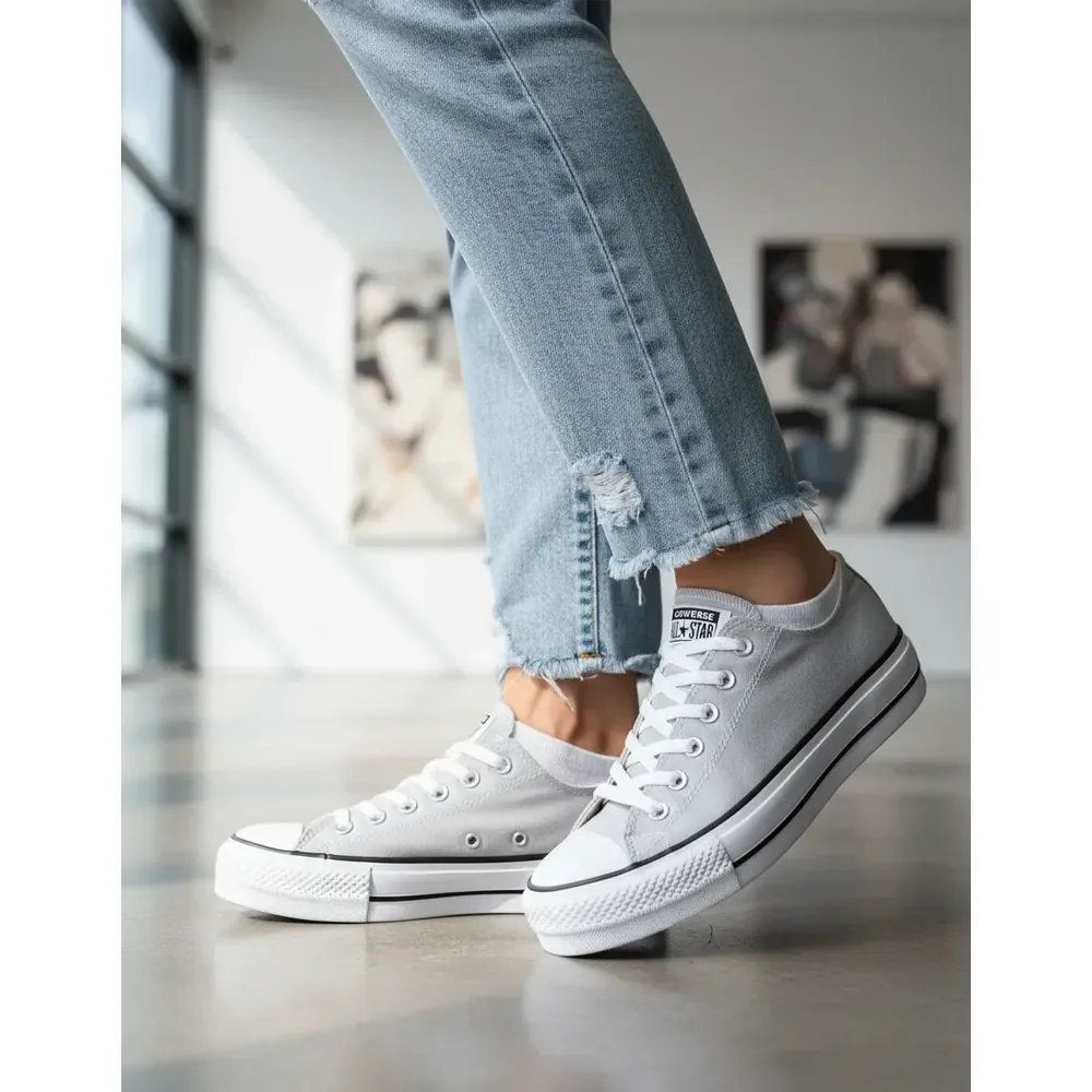 Tênis Converse Sem Gênero Taylor Ct0963 Lift T Cinza Claro 03/preto/branco Lisa 33 Br