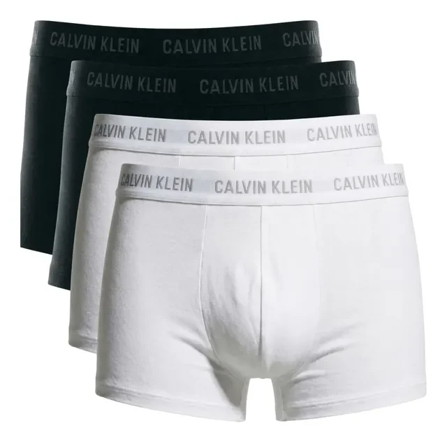 Kit 4 Cuecas Calvin Klein Ck Low Rise Trunk Algodão Original