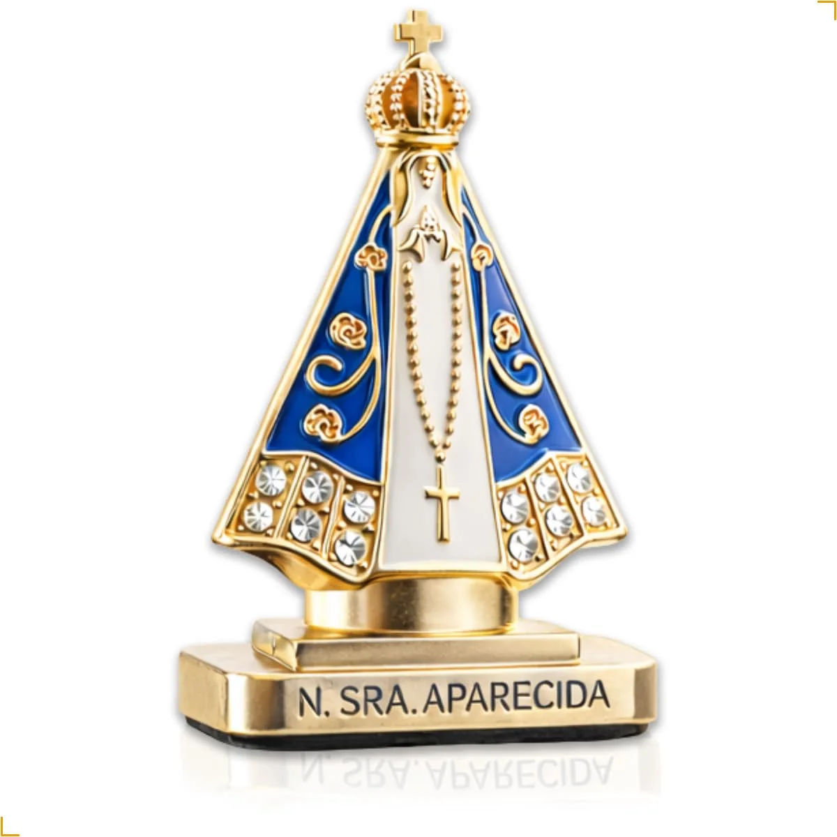 Imagem Nossa Senhora Aparecida para Carro 5cm em AÇO INOX
