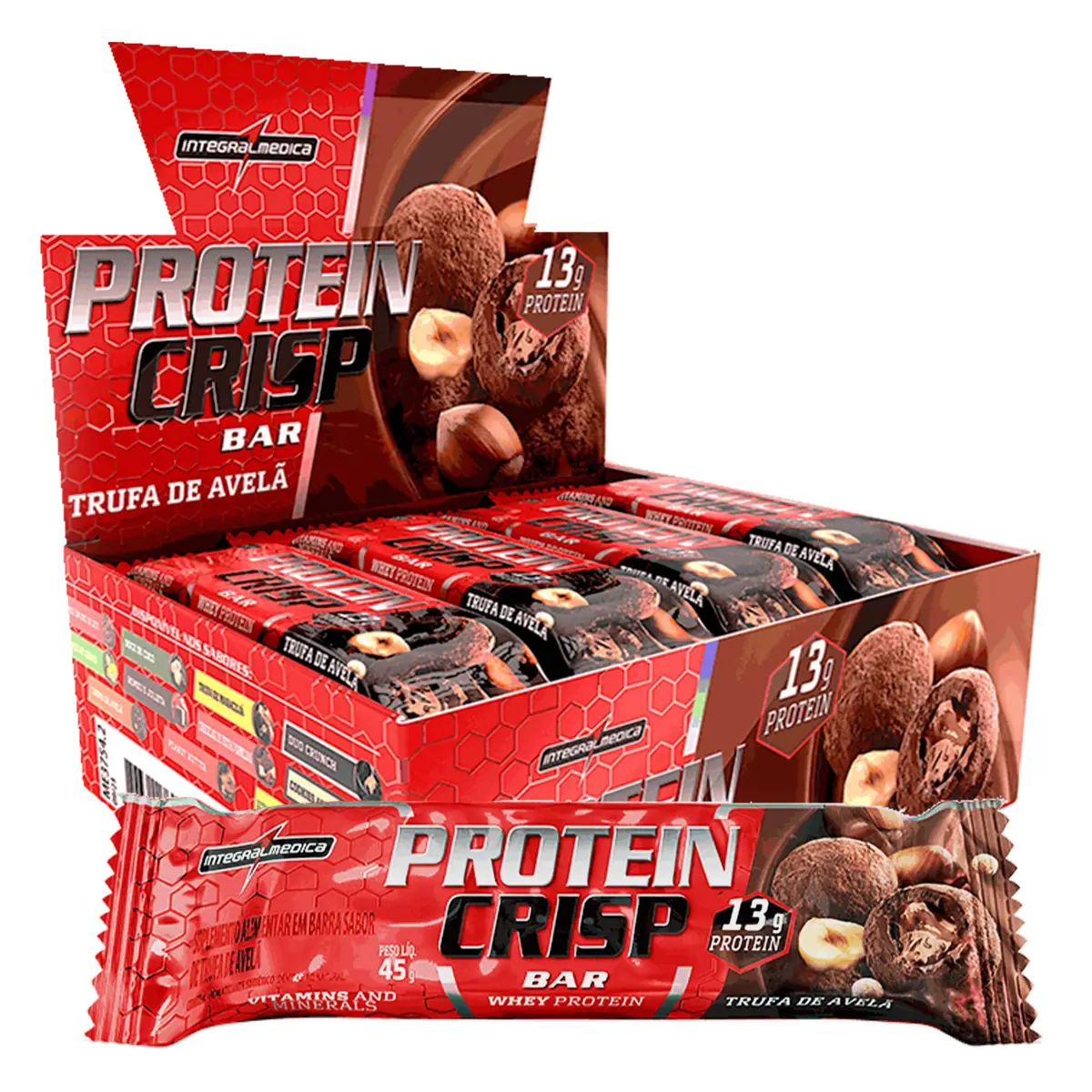 Integralmedica Whey Crisp Bar Trufa Avelã 12 Unidades | Praticidade no consumo