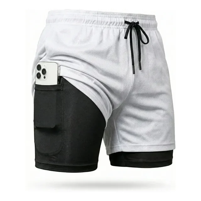 Shorts Dry Fit 2 Em 1 Masculino Térmico Compressão Corrida