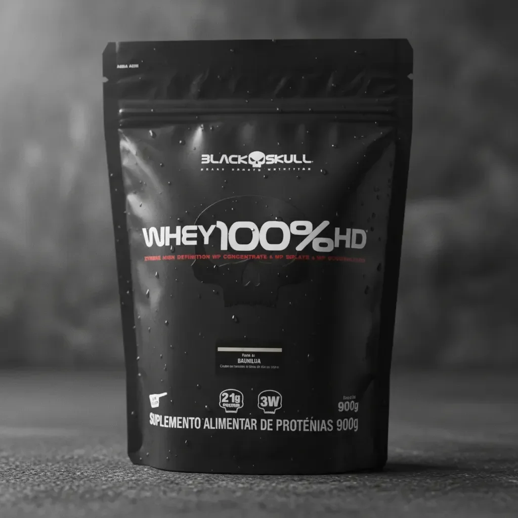 Whey 100% Hd Refil Black Skull - 900g (wpc, Wpi E Wph) Sabor Cookies & Cream
