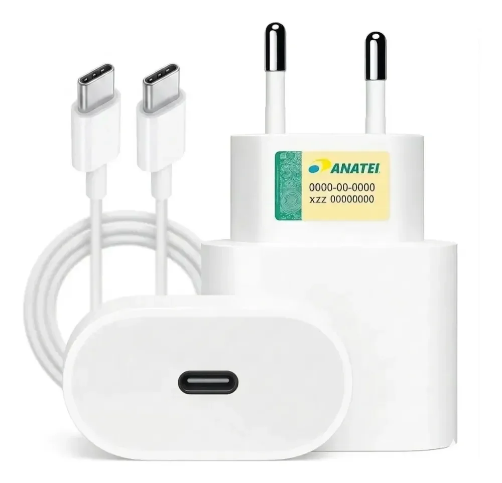 Carregador Turbo Tipo-c Para Samsung Fe Plus Motorola Xiaomi Branco