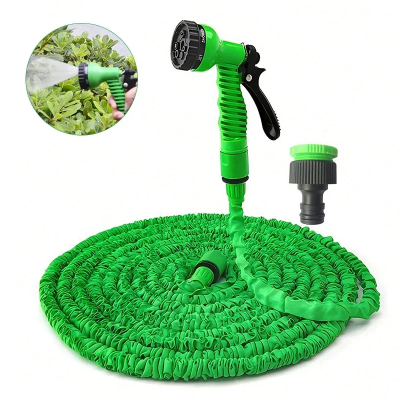 Mangueira Mágica Extensível 30m ou15m com Gatilho 7 Jatos Engate Rápido Compacta Leve e Resistente