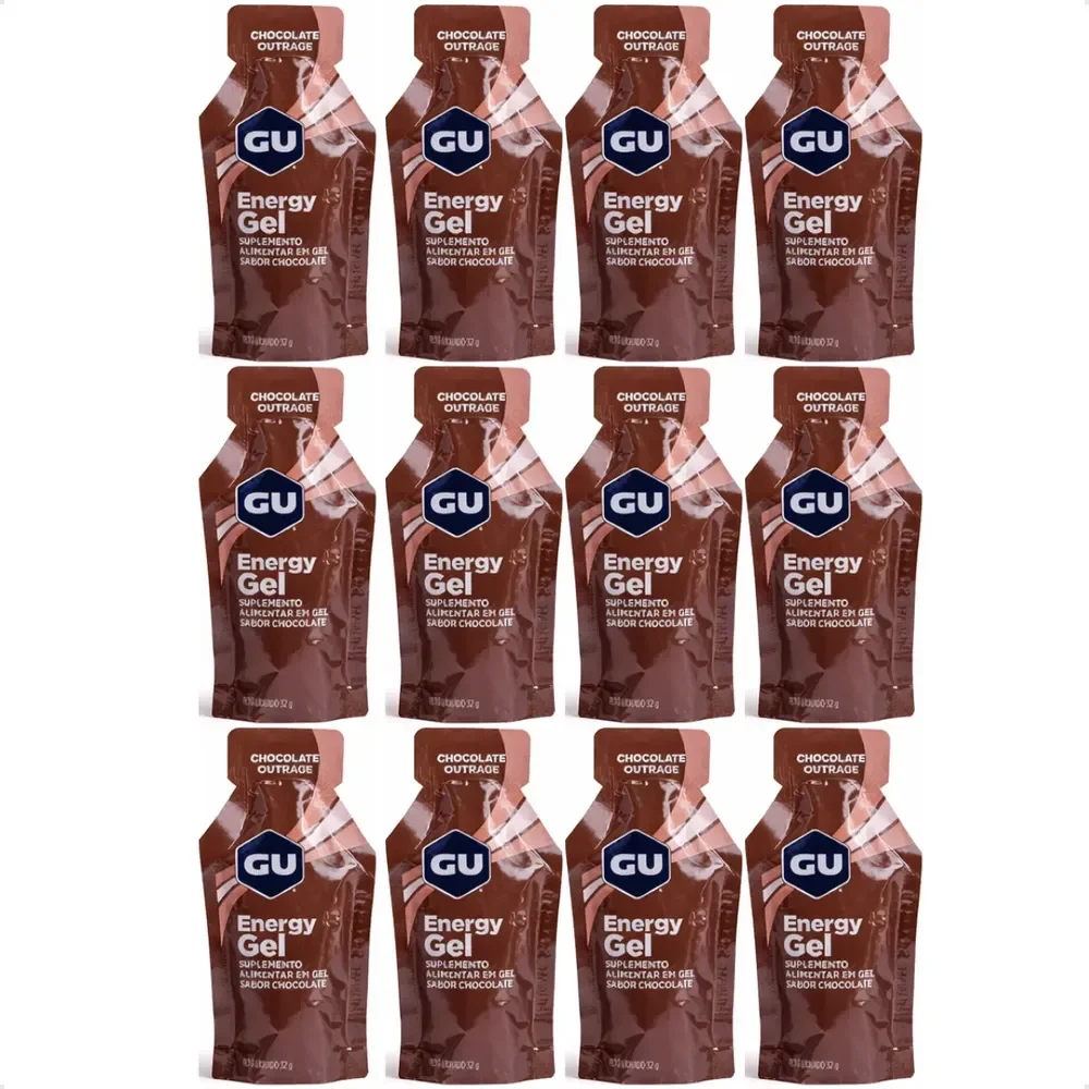 Gu Energy Gel Sabor Chocolate Carboidrato Kit Com 12 Saches Chocolate