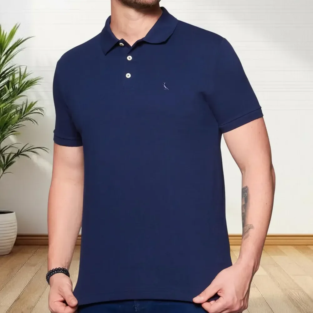Polo Piquet Classica Reserva Masculina Marinho N/a Gg Lisa
