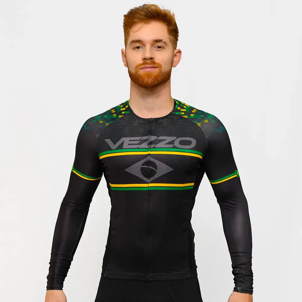 Camisa Elite Ciclismo Bike Speed Mtb Vezzo Manga Longa