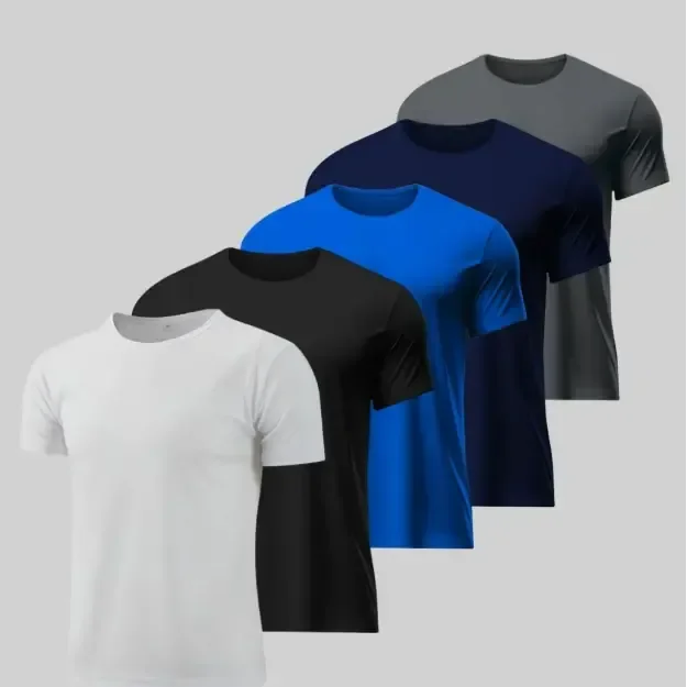 Kit 5 Camisetas Básicas Masculina Dry Fit - M