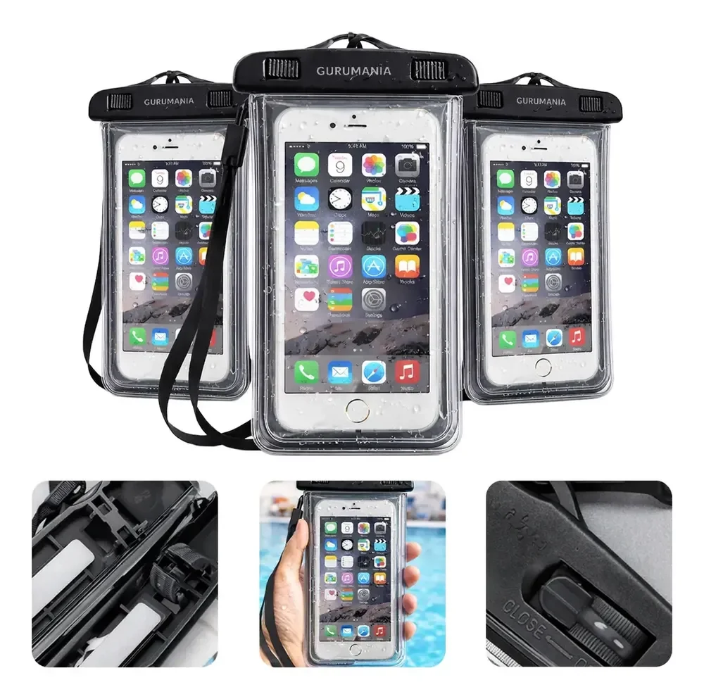 Kit 3 Capa Prova Dagua Celular Capinha Impermeável Universal Gurumania