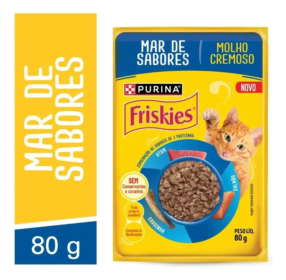 Kit 15 Un Ração Úmida Friskies Gato Adulto Mar Sabores 80g