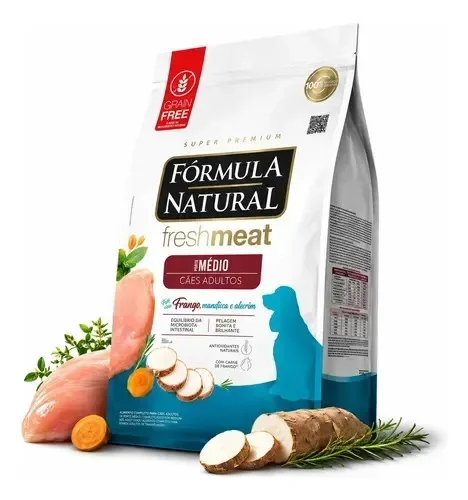 Ração Fórmula Natural Fresh Meat Cães Raças Médias Adultos Frango 12kg