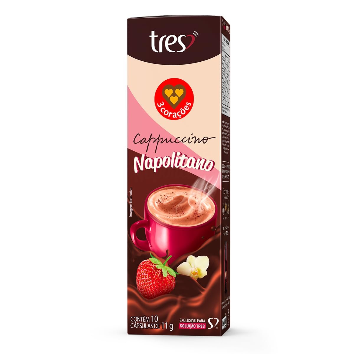 3 Corações Capsula de Cappuccino Napolitano TRES - 10 unid