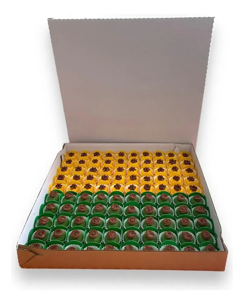10 Caixas Doce 37x37x5 Para 100 Docinhos Marrom