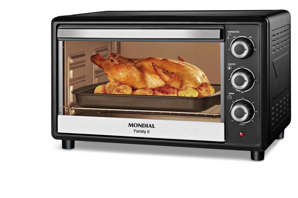 MONDIAL Forno Elétrico 42L Family II, Preto/Inox, 1600W, 220V - FR-42