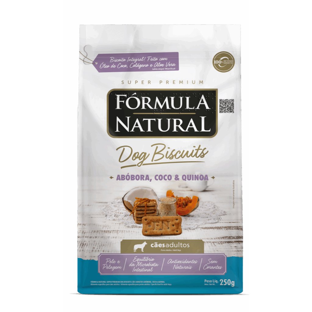 Biscoito Formula Natural Dog Biscuits Cães Adultos Abobora ? 250g