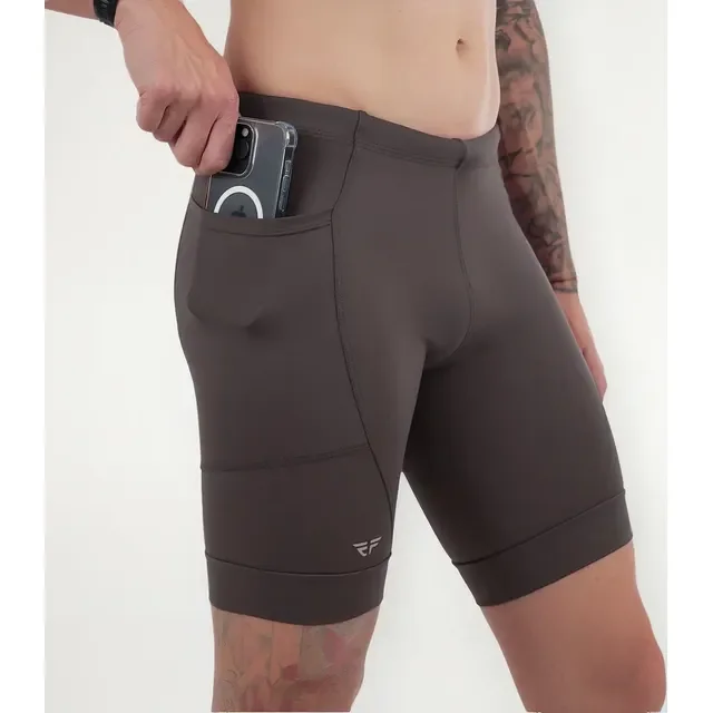 Bermuda De Compressão Masculina Com Bolso Corrida