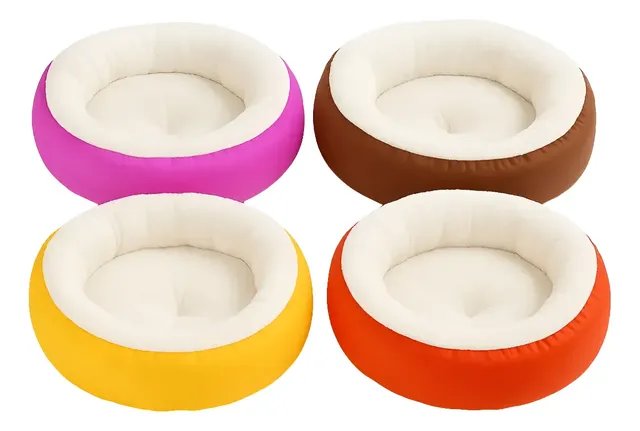 Caminha Redonda Pet Sherpa Cama Para Cães Gatos Macia Quente