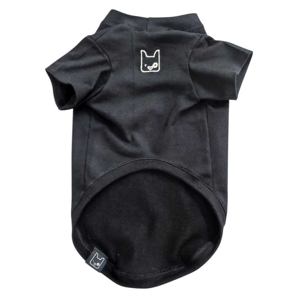 Camiseta Leve Roupa Verao Pet Preta Básica Conforto Para Cachorros P Xg