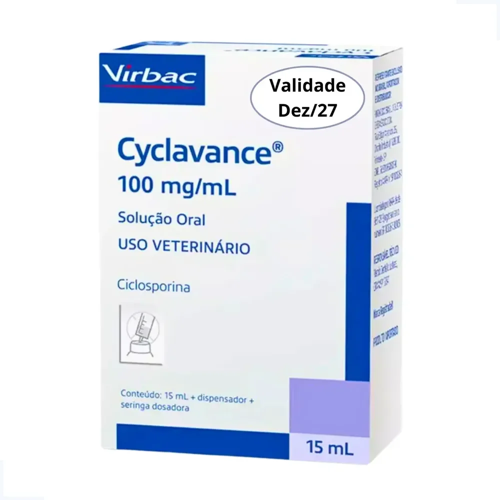 Cyclavance 100 Mg/ml Solução Oral 15ml Virbac Cães Pet