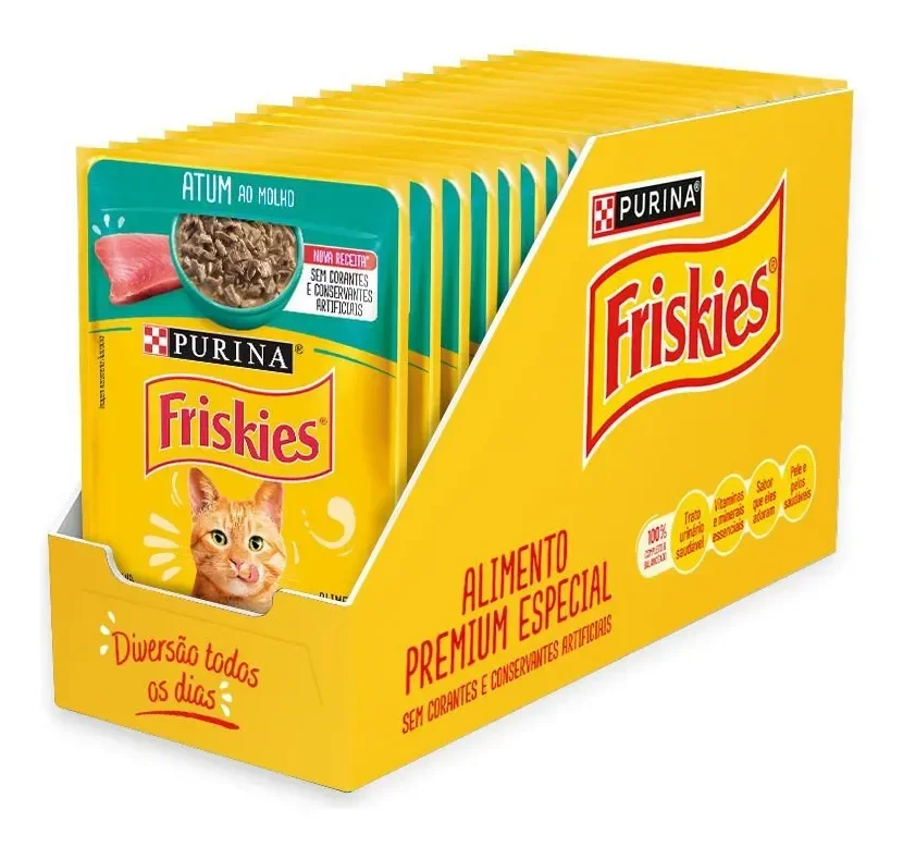 Ração Úmida PURINA FRISKIES para Gatos Adultos Atum ao molho 85g - com 15 unidades