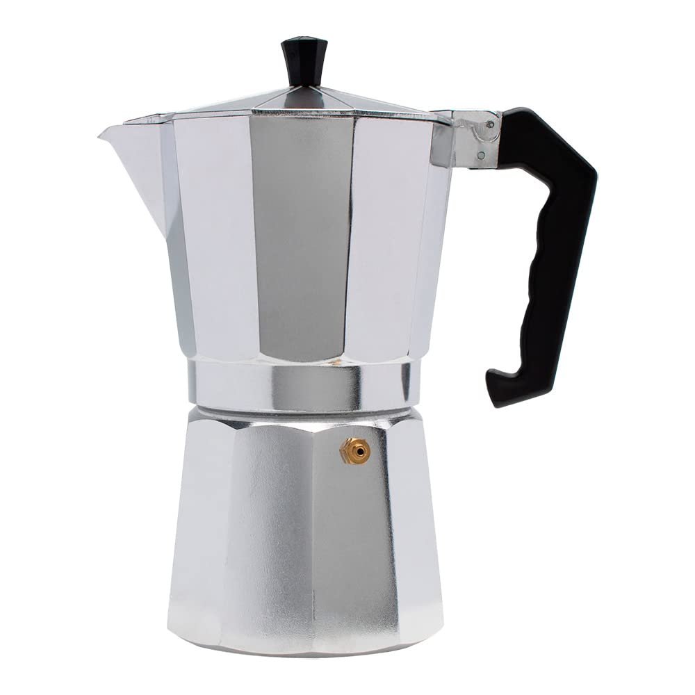 Mimo Style Cafeteira Italiana Moka de Aluminio Com Alça Café Expresso Para 9 Cafézinhos, Capacidade 450 ml, Feita de Materiais Leves e de Alta Qualidade Ideal Para sua Cozinha, Express Coffee