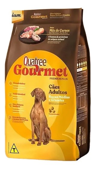 Ração Cachorro Adulto Quatree Gourmet Sem Corante 15kg