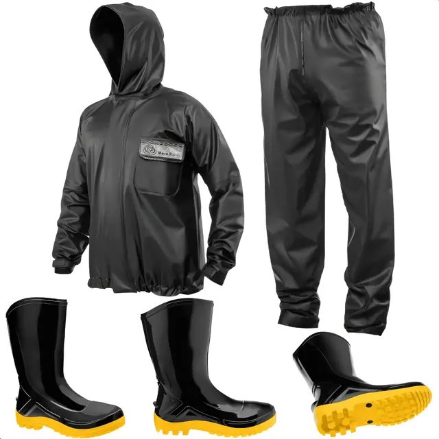 Conjunto Capa Chuva Motoqueiro + Bota Motociclista Motoboy