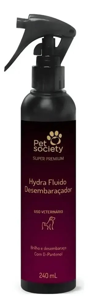 Fluido Desembaraçador Hydra Pet Society Super Premium 240ml Fragrância Suave