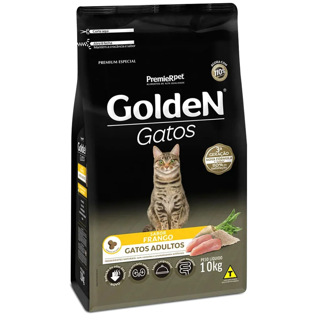 Ração Golden Gatos Adultos Sabor Frango 10kg
