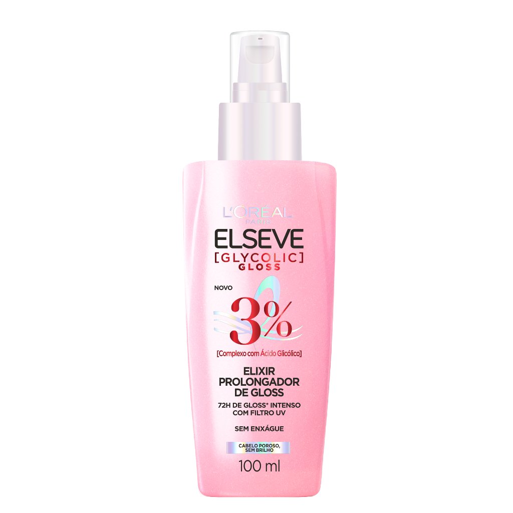 Sérum Elixir Antiporosidade, Protetor Térmico e Brilho, L'Oréal Paris Elseve Glycolic Gloss, 100ml