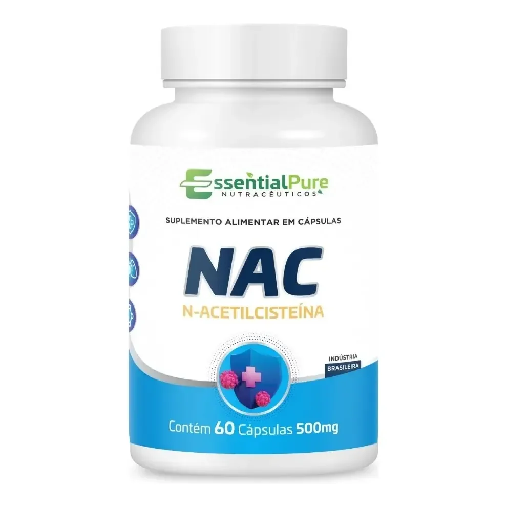 Nac N - Acetilcisteina 500mg 60 Cápsulas Original Sem Sabor