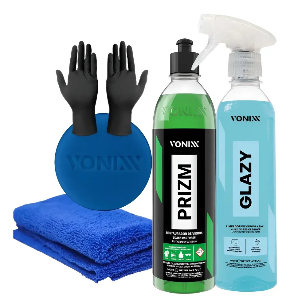 Kit Vonixx Limpeza De Vidros Glazy Redutor De Risco 500ml Pr
